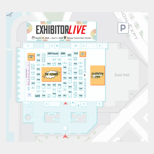 EXHIBITORLIVE 2026 interactive trade show floor plan