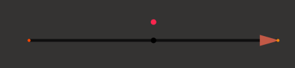 Line with orange arrow on one end